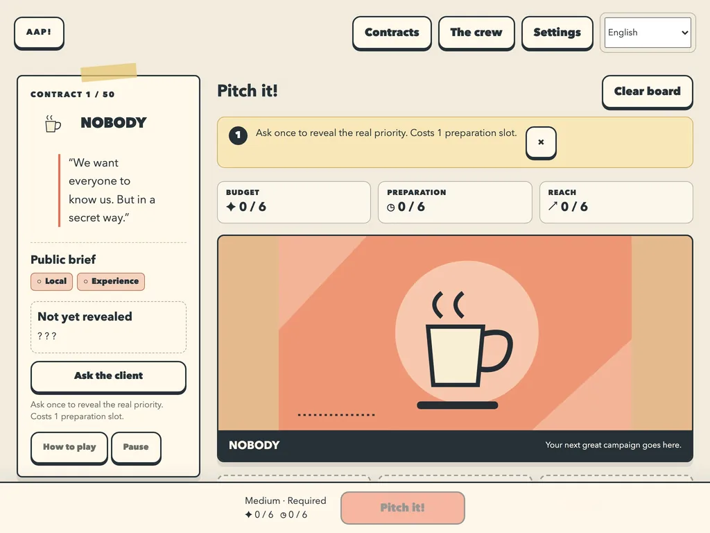 Ad Agency Panic on a tablet-width screen