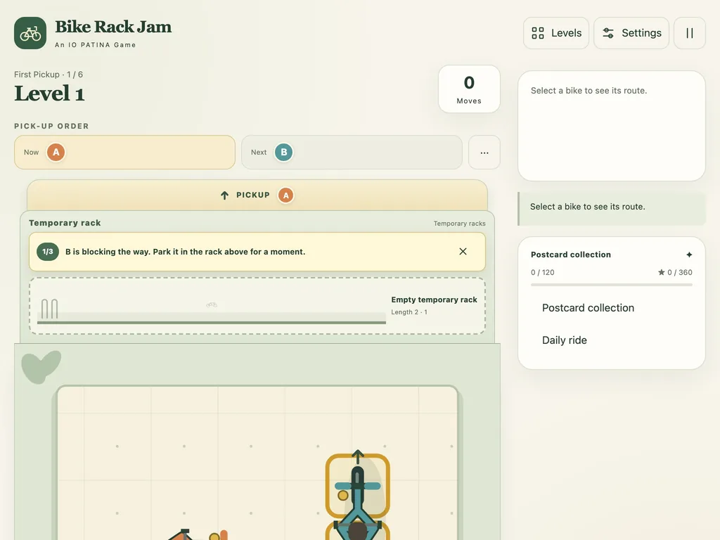 Bike Rack Jam on a tablet-width screen