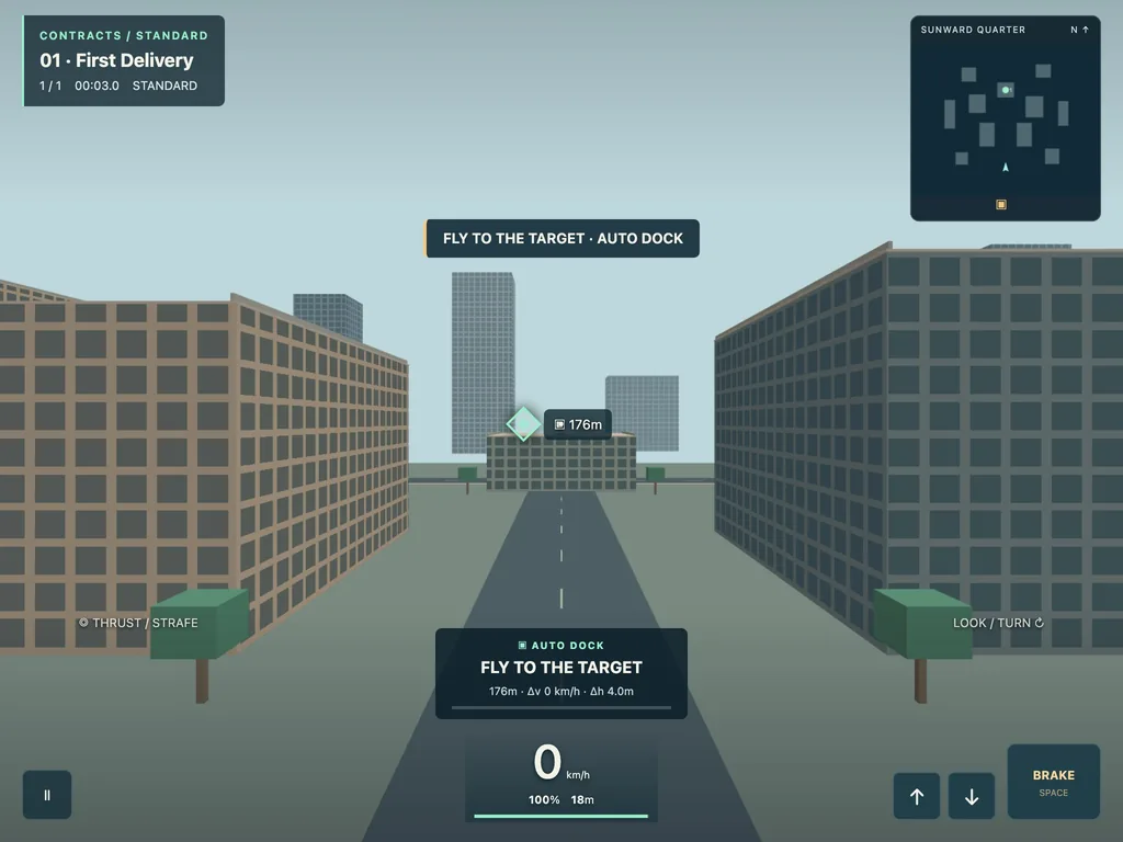 Drone Courier on a tablet-width screen