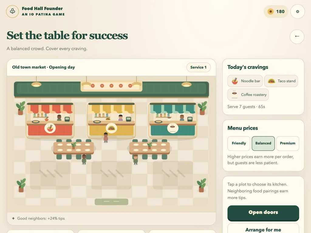 Food Hall Founder on a tablet-width screen