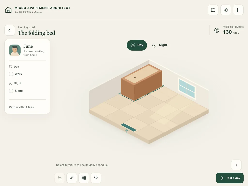 Micro Apartment Architect on a tablet-width screen