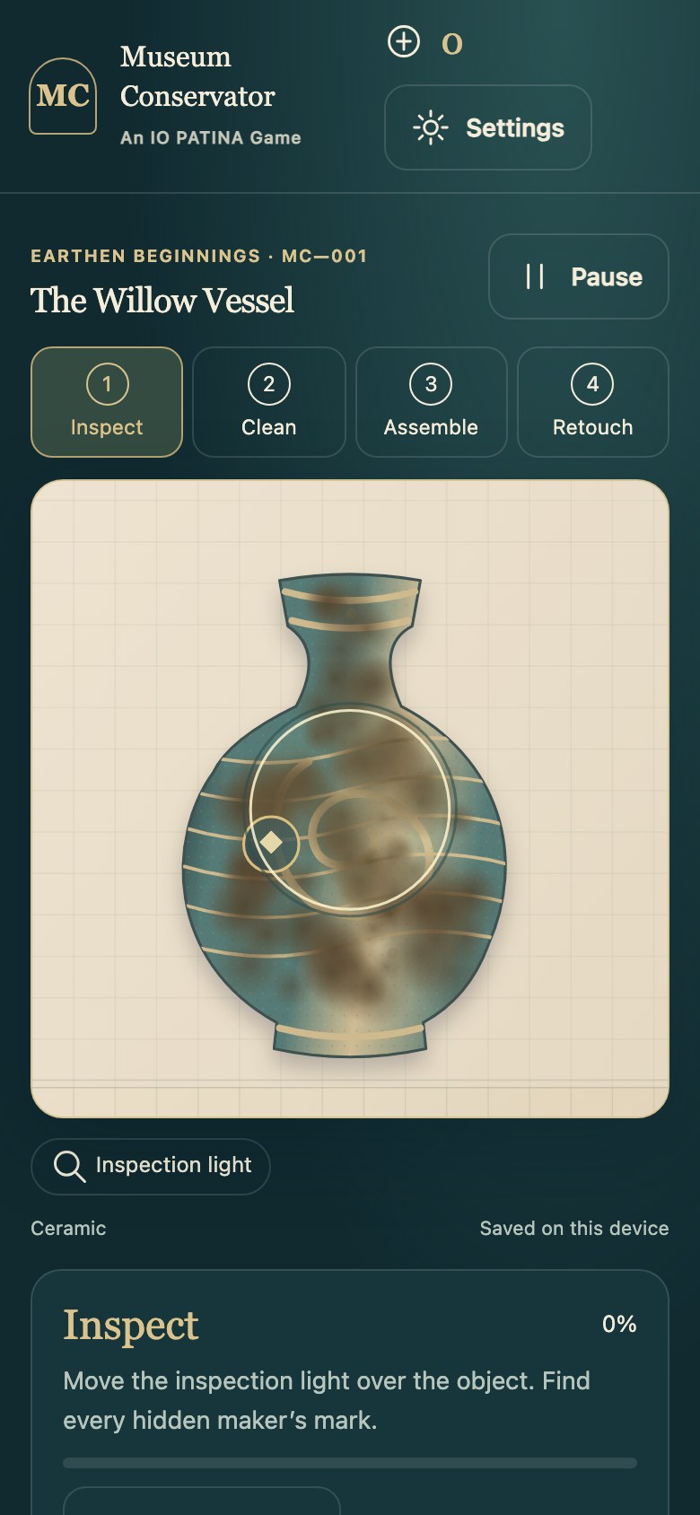 Museum Conservator on a phone screen