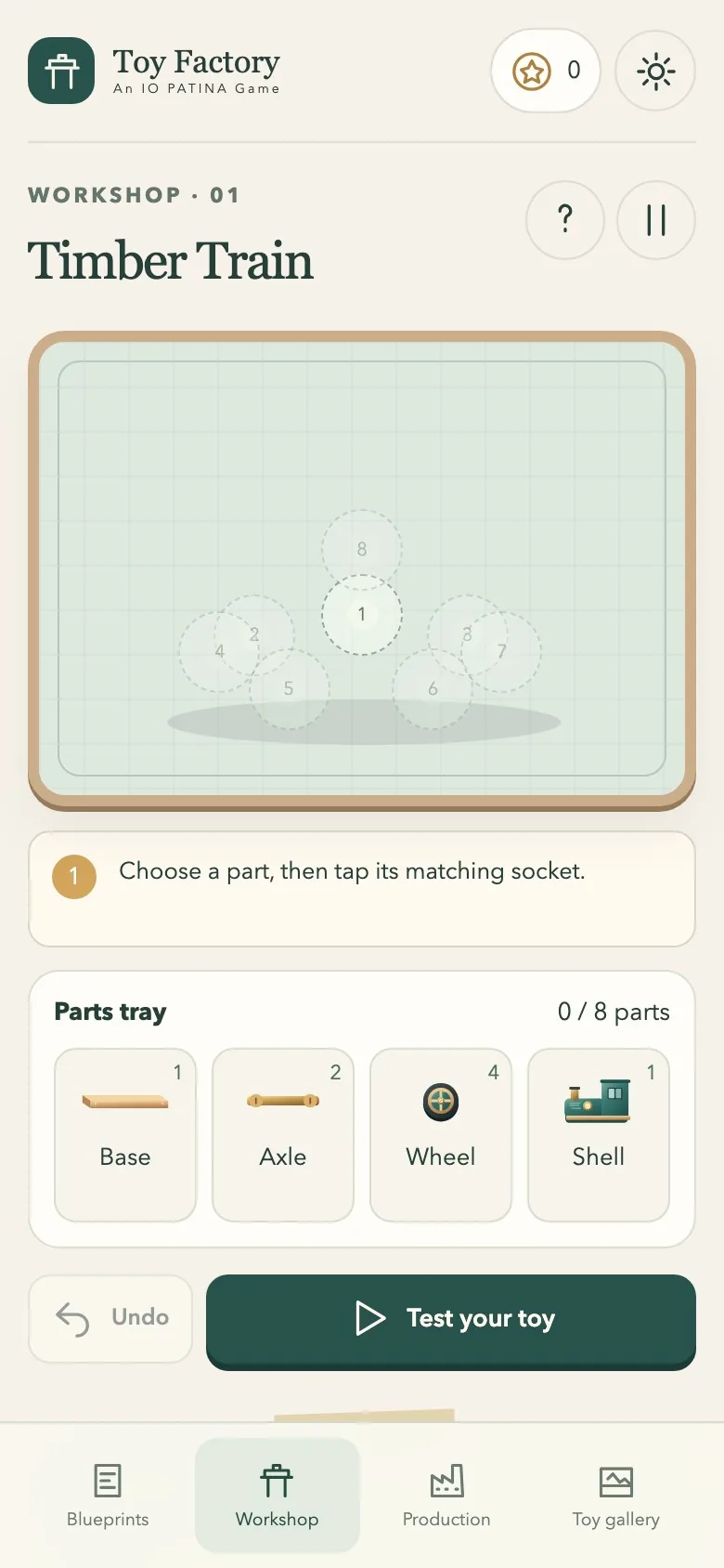 Toy Factory on a phone screen